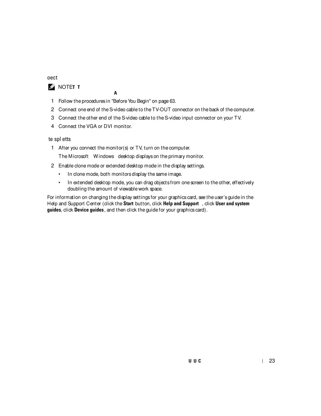 Dell 400 owner manual Connecting a TV, Changing the Display Settings 