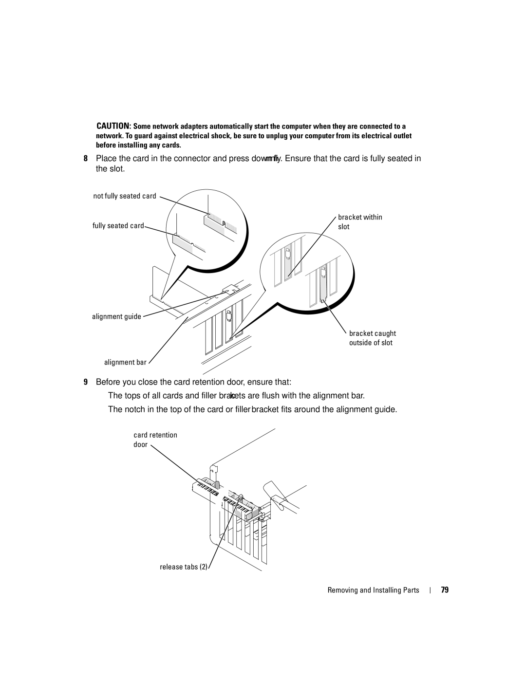 Dell 400 owner manual Release tabs Removing and Installing Parts 