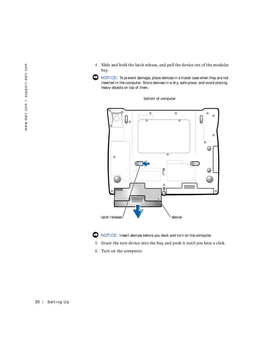 Dell 4000 manual Bottom of computer 