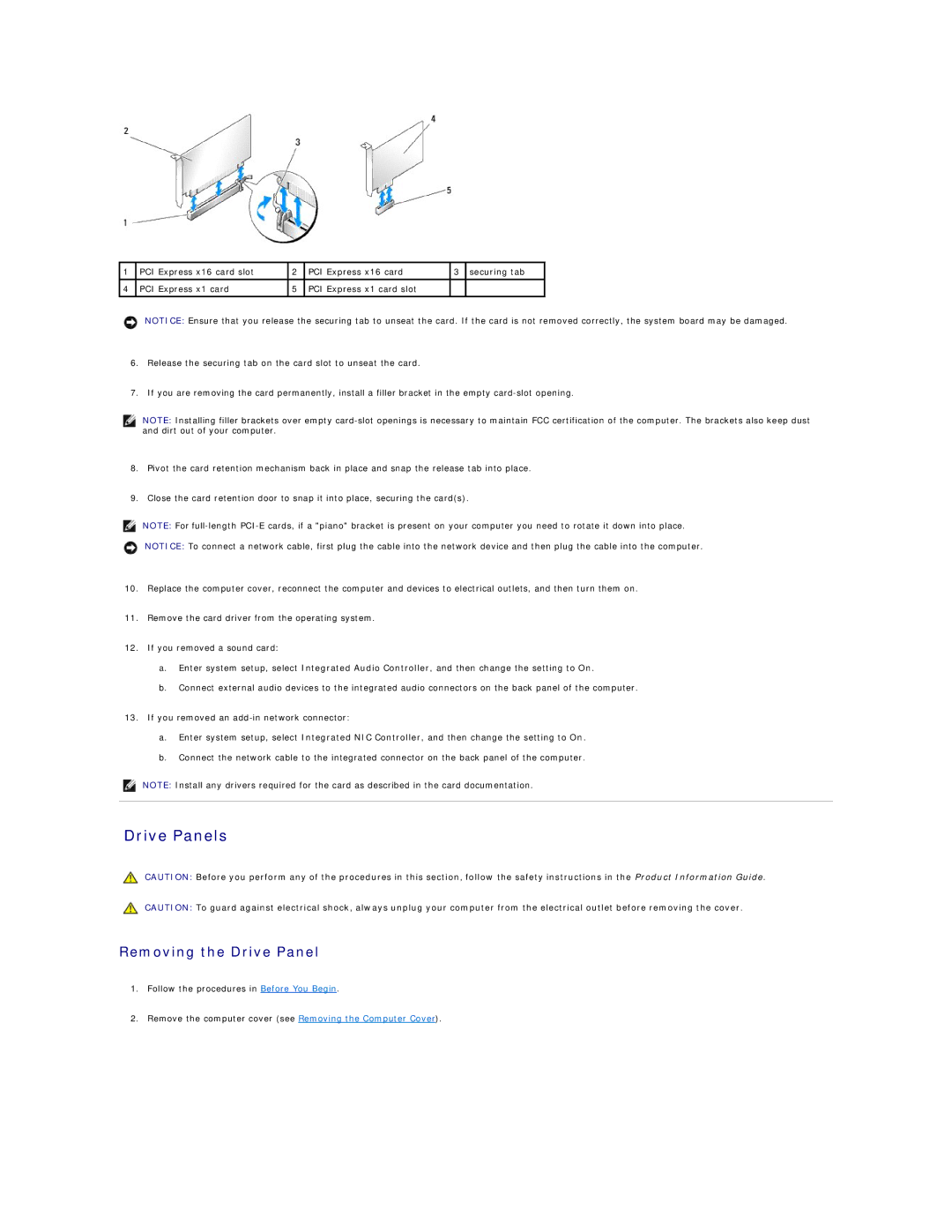 Dell 410 specifications Drive Panels, Removing the Drive Panel 