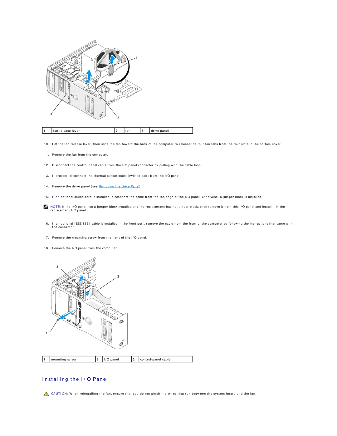 Dell 410 specifications Installing the I/O Panel 