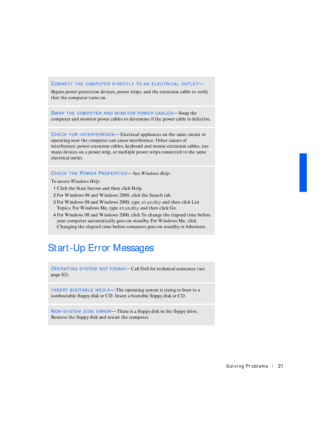 Dell 4100 manual Start-Up Error Messages, To access Windows Help 