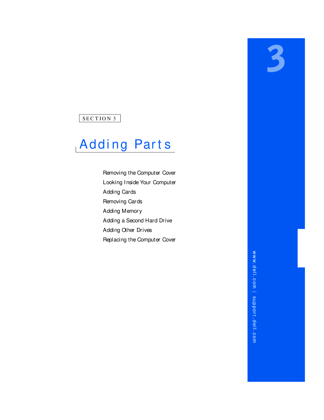 Dell 4100 manual Adding Parts 