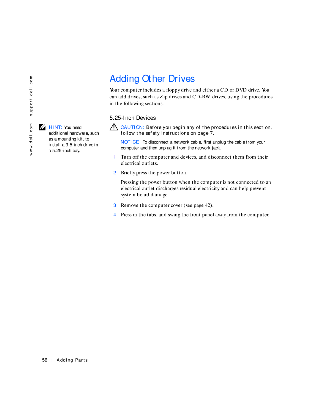 Dell 4100 manual Adding Other Drives, Inch Devices 