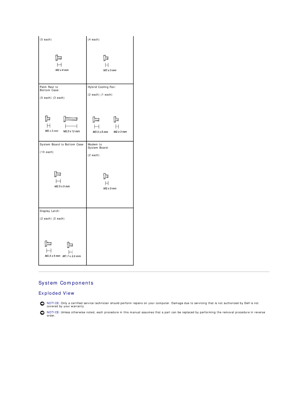 Dell 4100 specifications System Components, Exploded View 