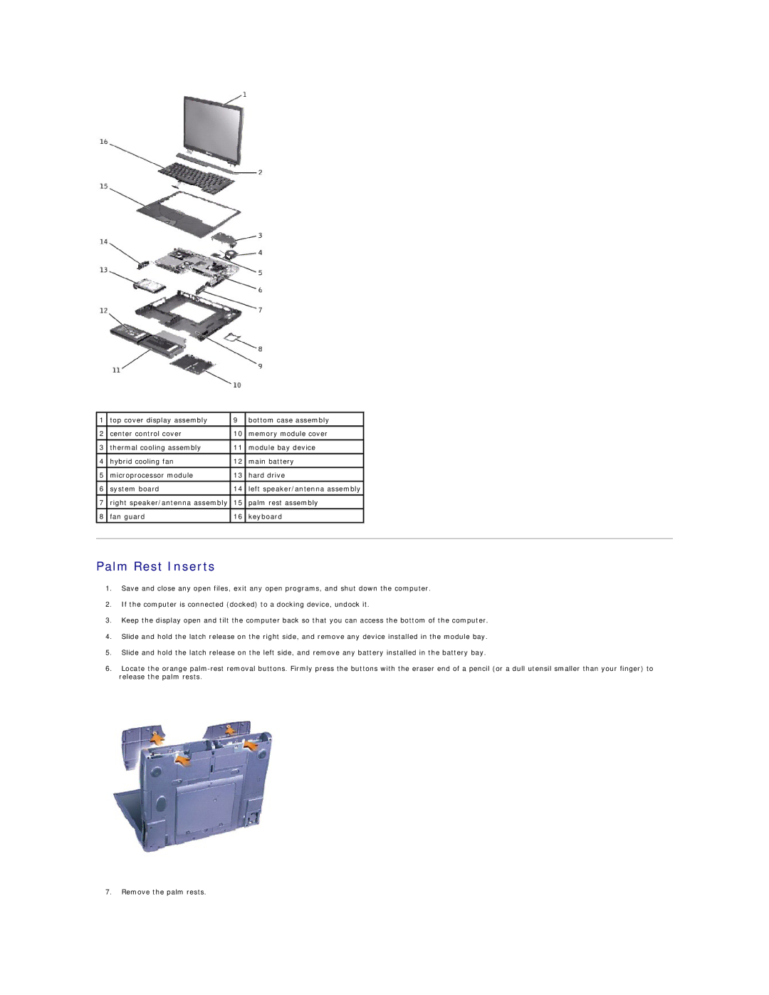 Dell 4100 specifications Palm Rest Inserts 