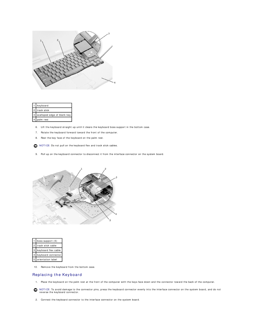 Dell 4100 specifications Replacing the Keyboard 