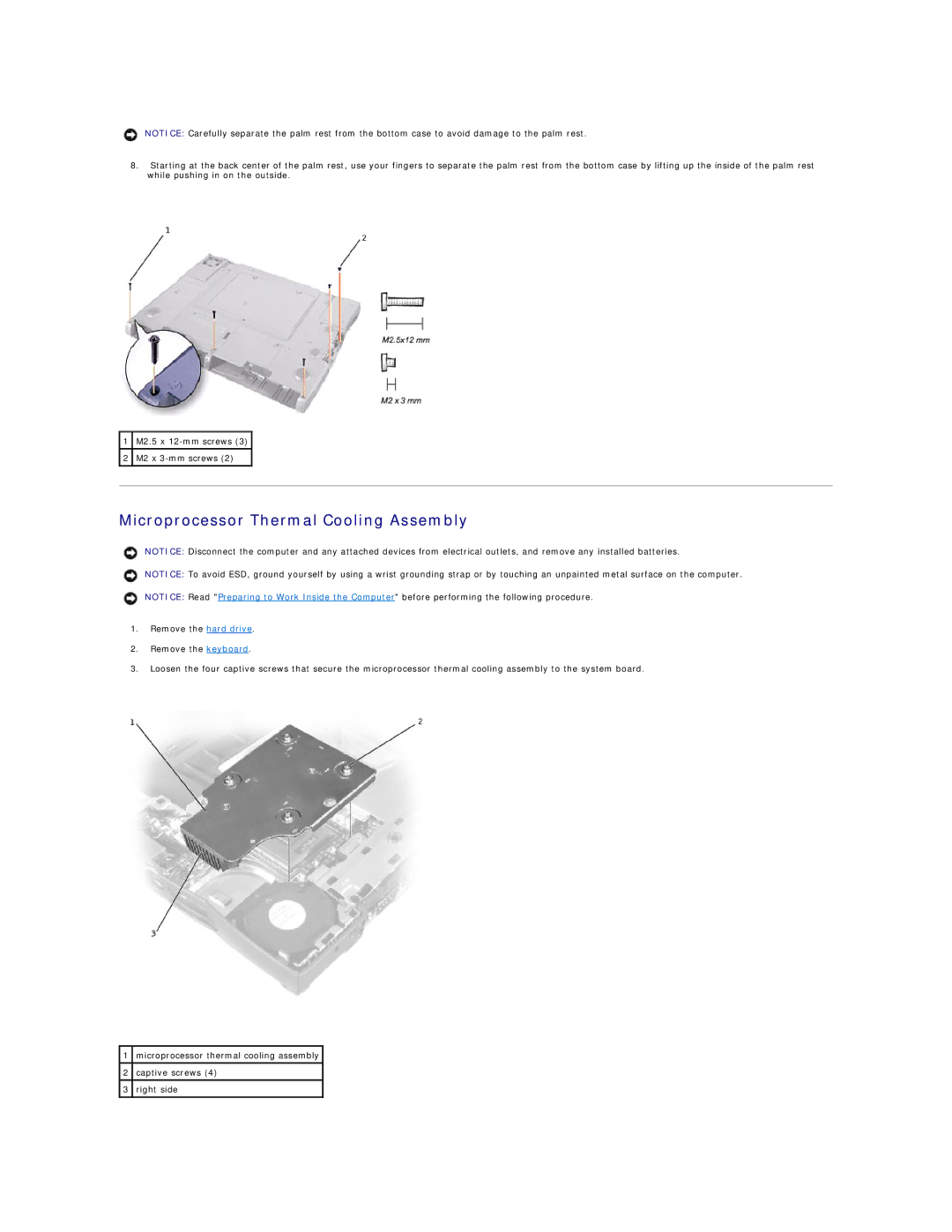 Dell 4100 specifications Microprocessor Thermal Cooling Assembly 