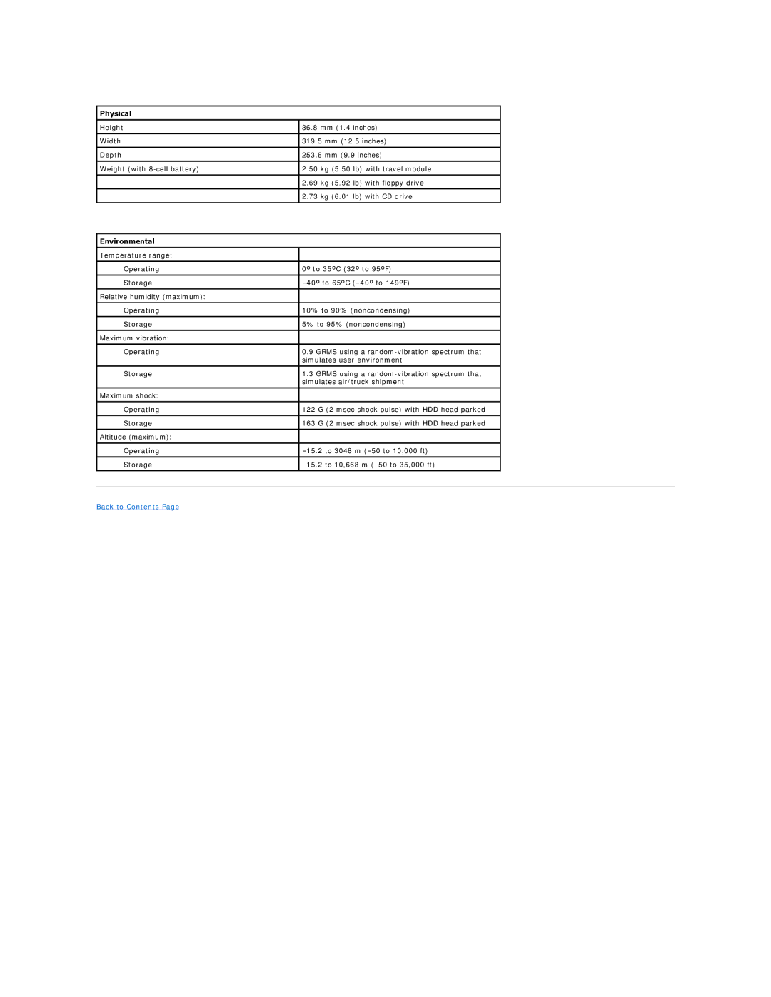 Dell 4100 specifications Physical, Environmental 