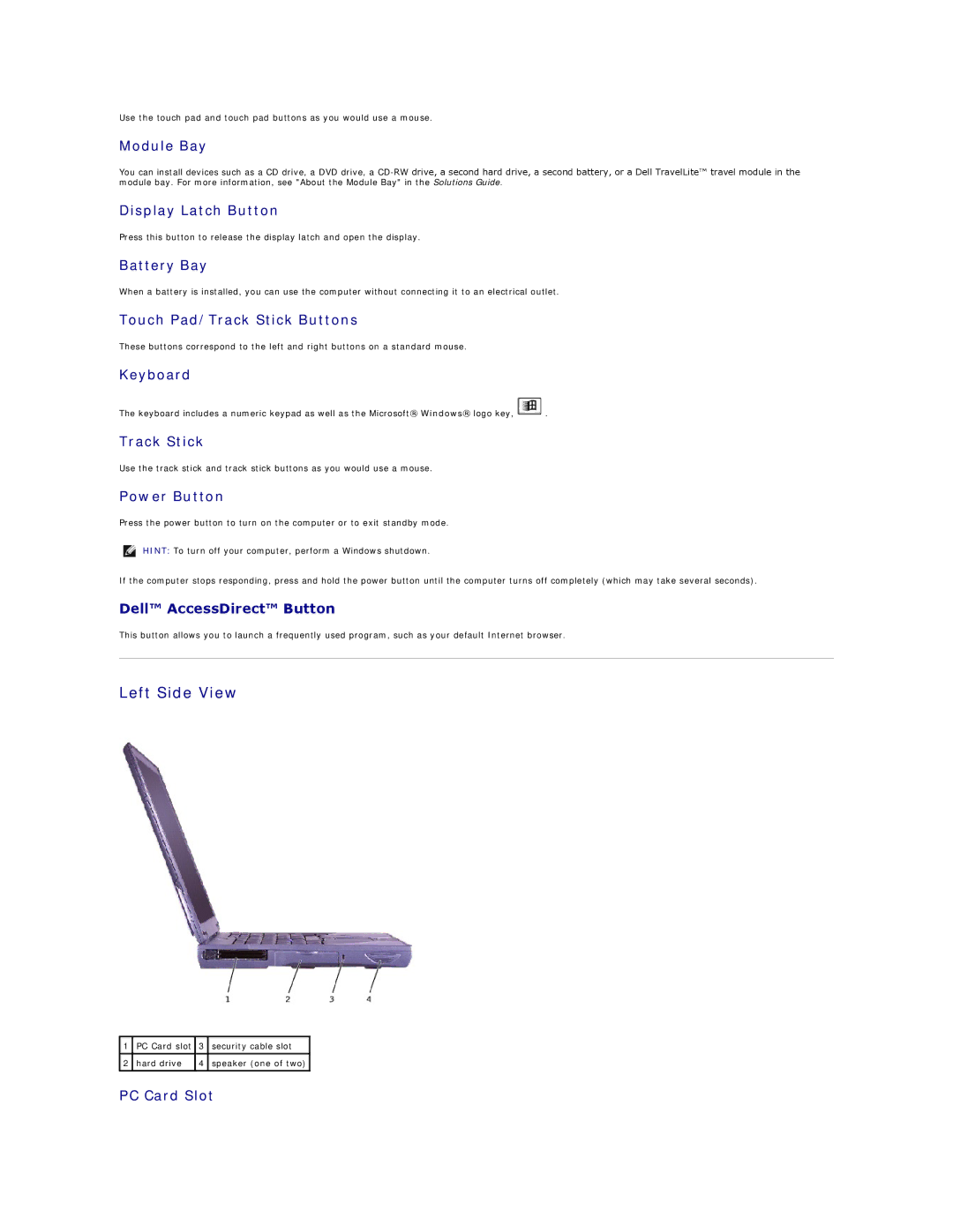 Dell 4100 specifications Left Side View 