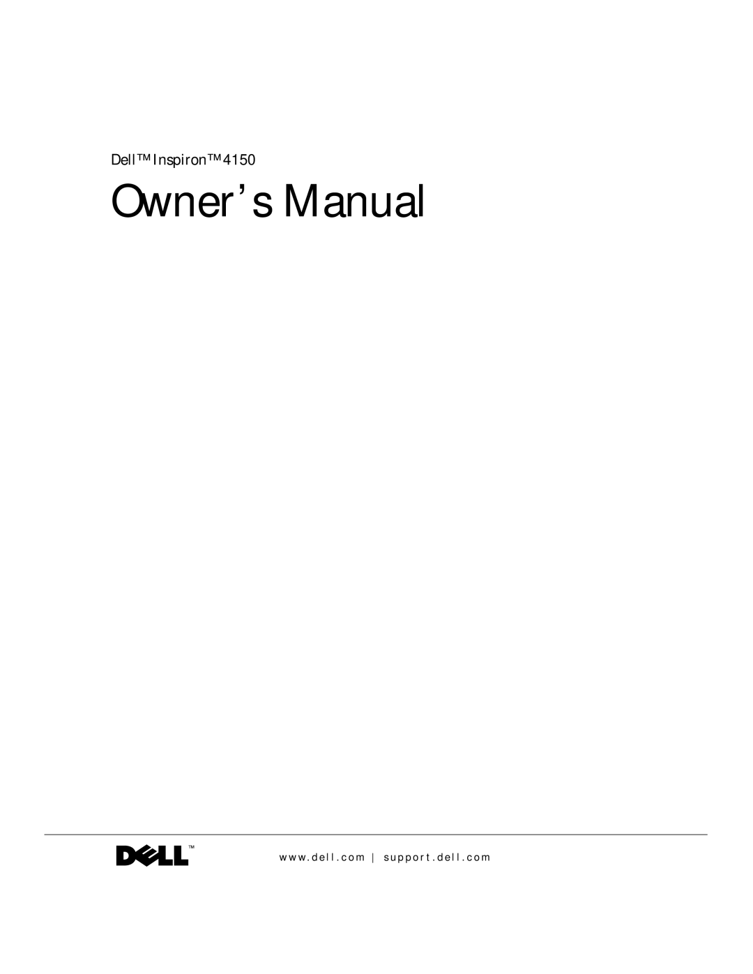 Dell 4150 owner manual Dell Inspiron 