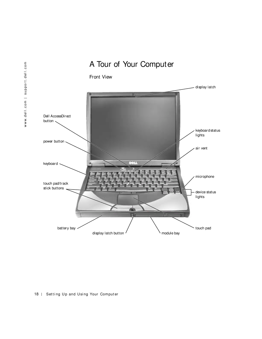 Dell 4150 owner manual Tour of Your Computer, Front View 