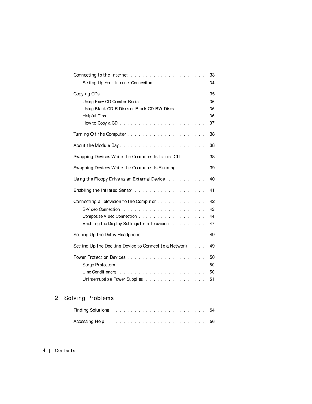 Dell 4150 owner manual Connecting a Television to the Computer, Setting Up the Docking Device to Connect to a Network 