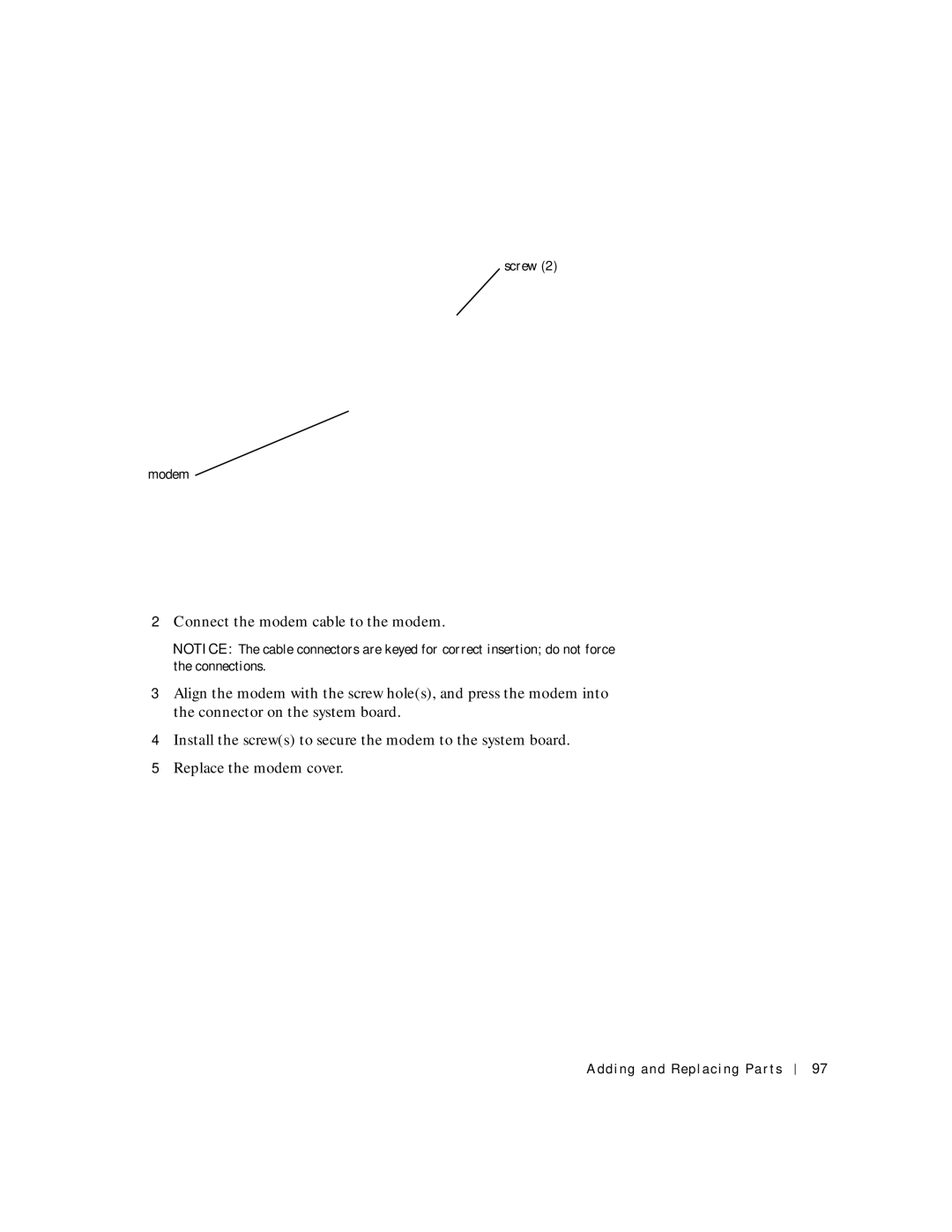 Dell 4150 owner manual Screw Modem 