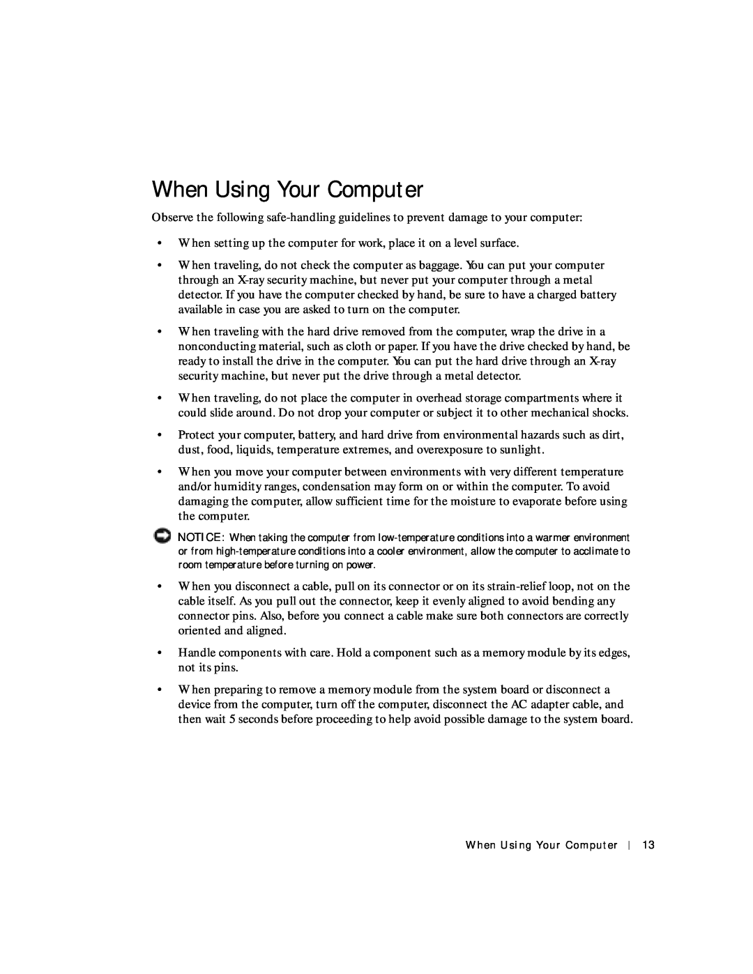 Dell 4150 owner manual When Using Your Computer 