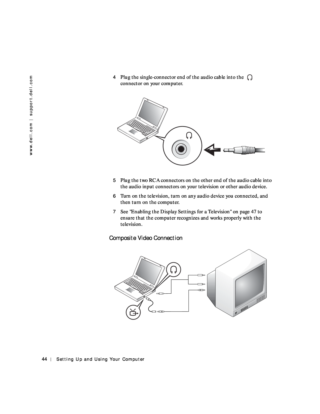 Dell 4150 owner manual Composite Video Connection 