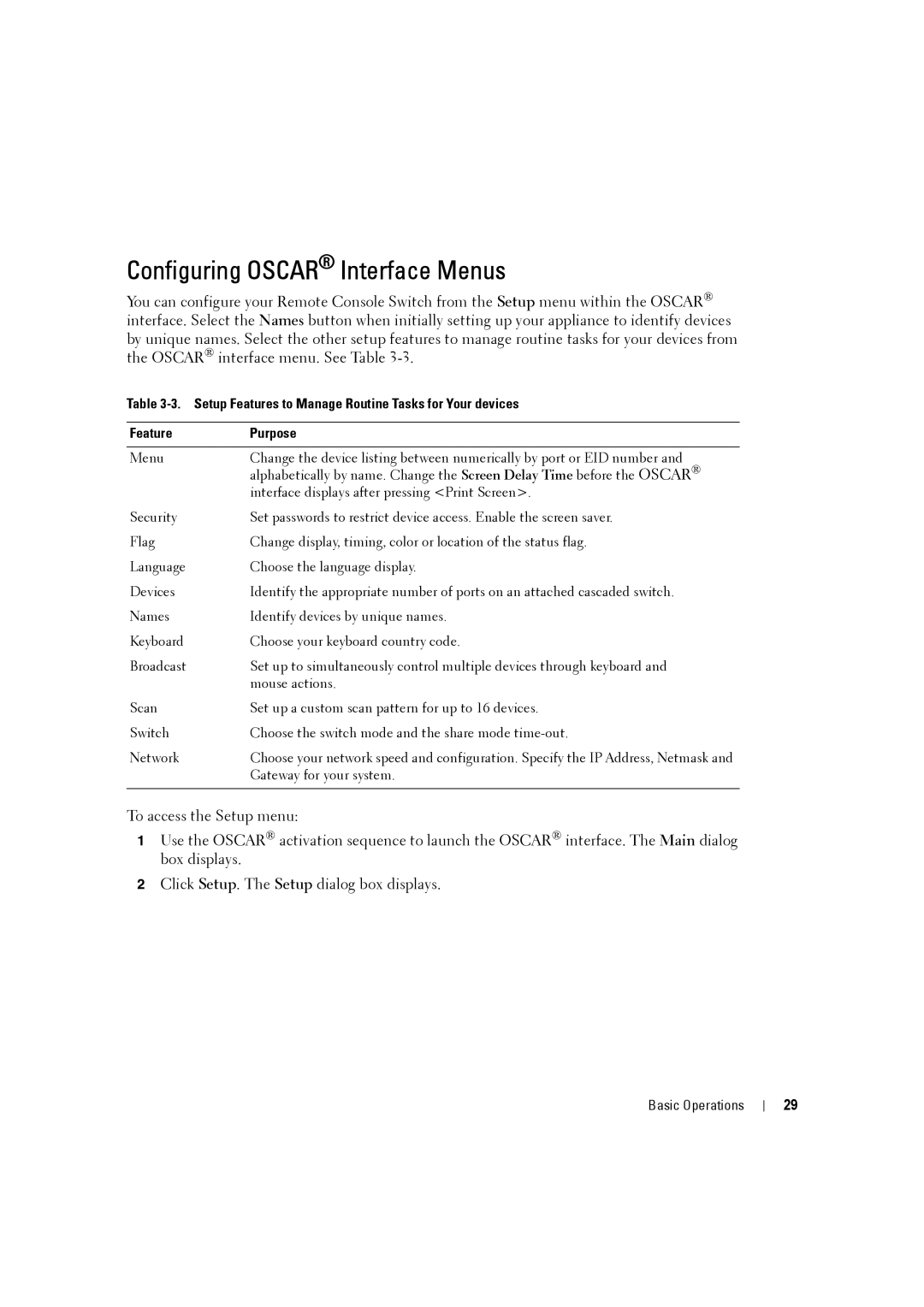 Dell 2161DS-2, 4161DS manual Configuring Oscar Interface Menus 