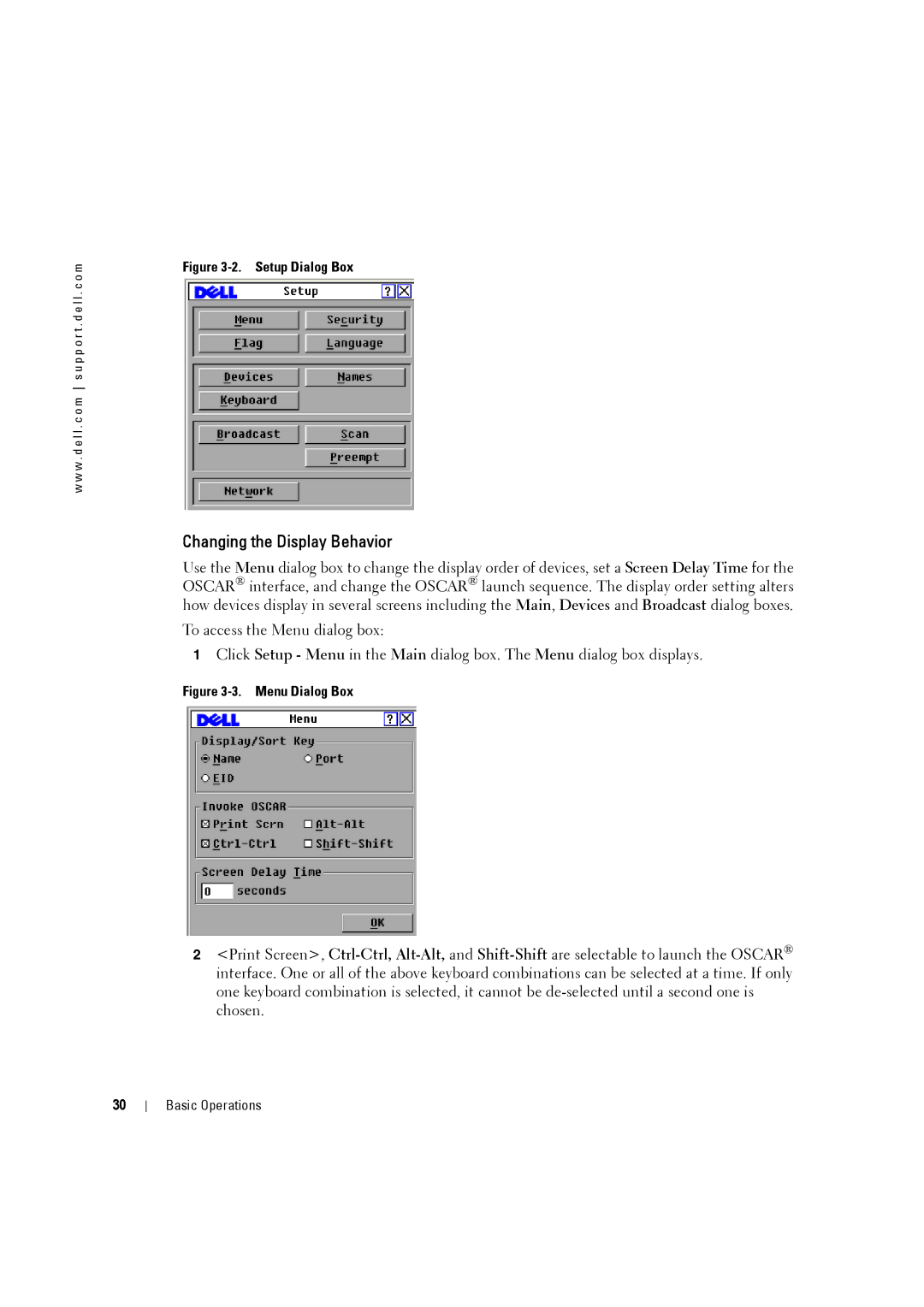 Dell 4161DS, 2161DS-2 manual Changing the Display Behavior, Setup Dialog Box 