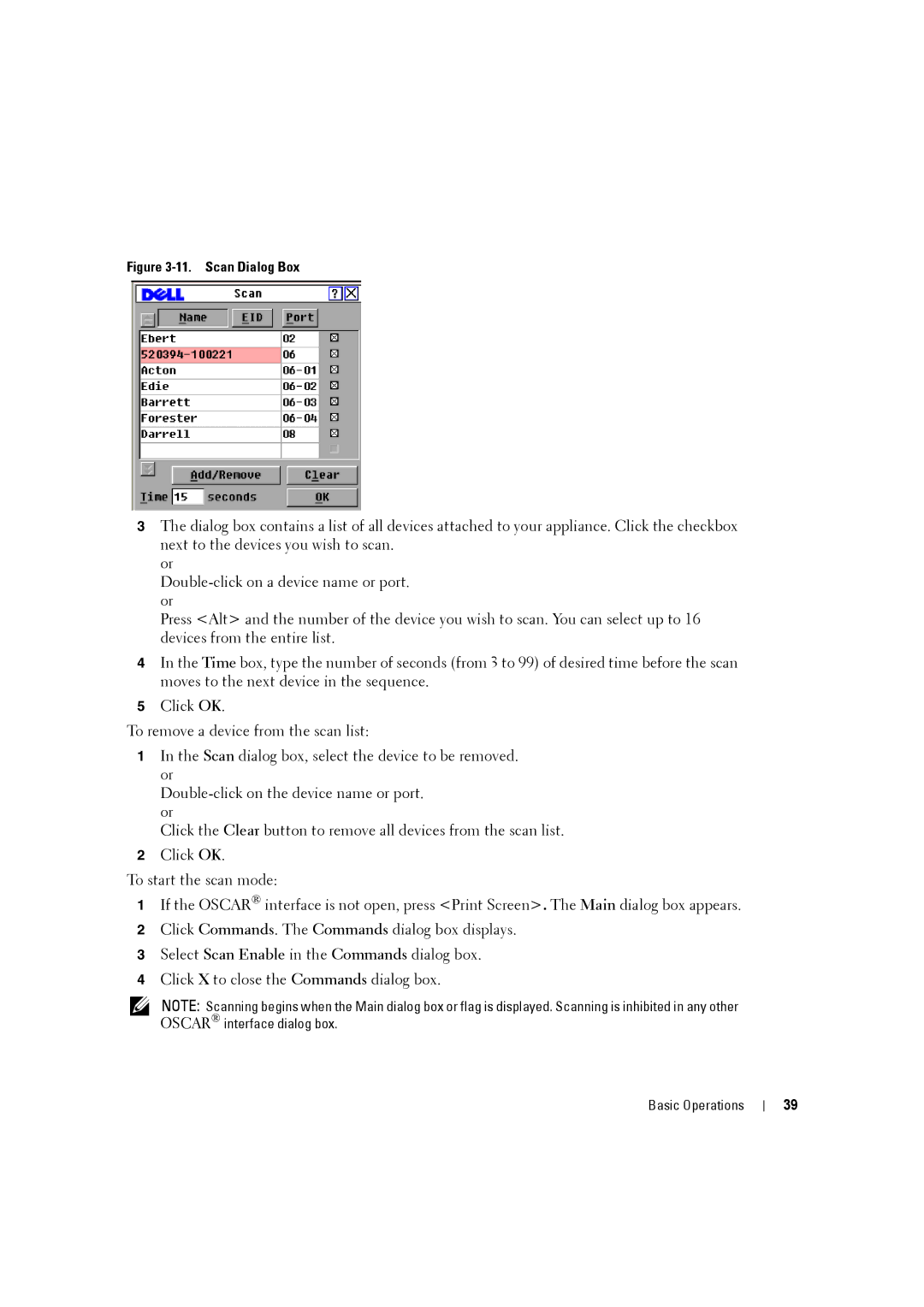 Dell 2161DS-2, 4161DS manual Scan Dialog Box 