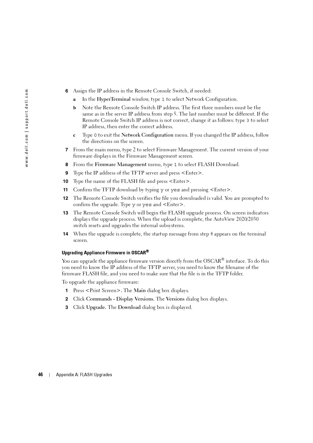 Dell 4161DS, 2161DS-2 manual Upgrading Appliance Firmware in Oscar 