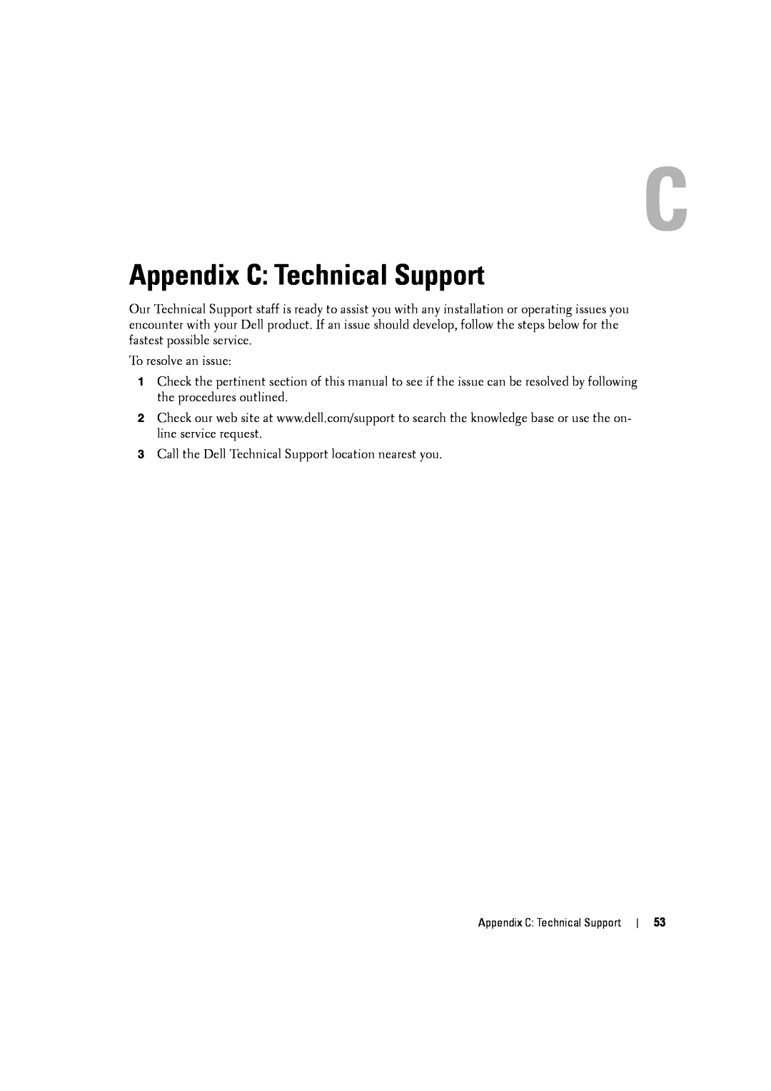 Dell 2161DS-2, 4161DS manual Appendix C Technical Support 