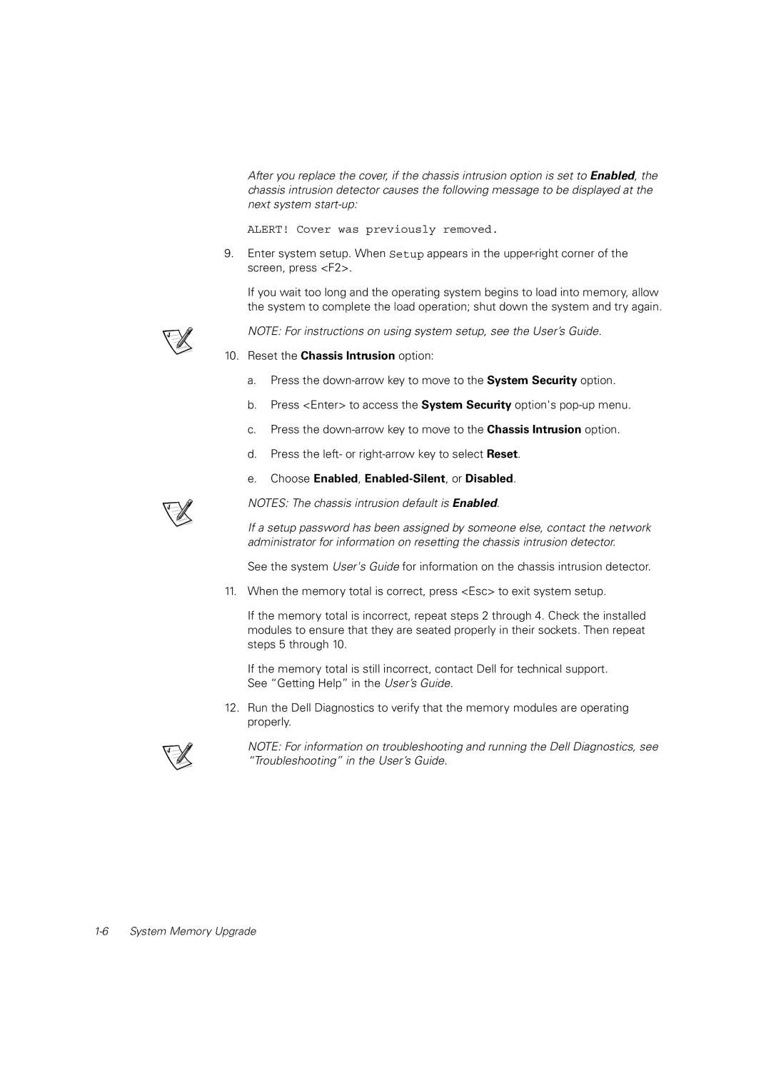 Dell 420 manual Reset the Chassis Intrusion option 