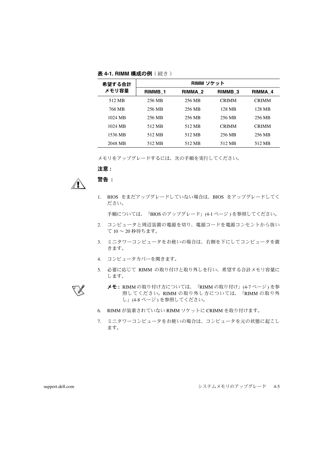 Dell 420 manual 512 MB 256 MB 