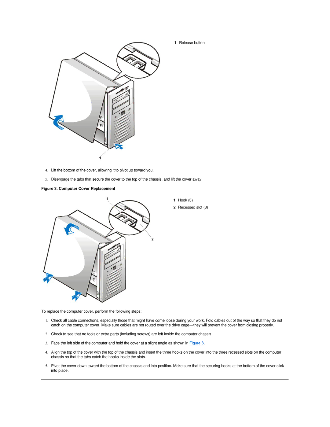 Dell 420 manual Computer Cover Replacement 