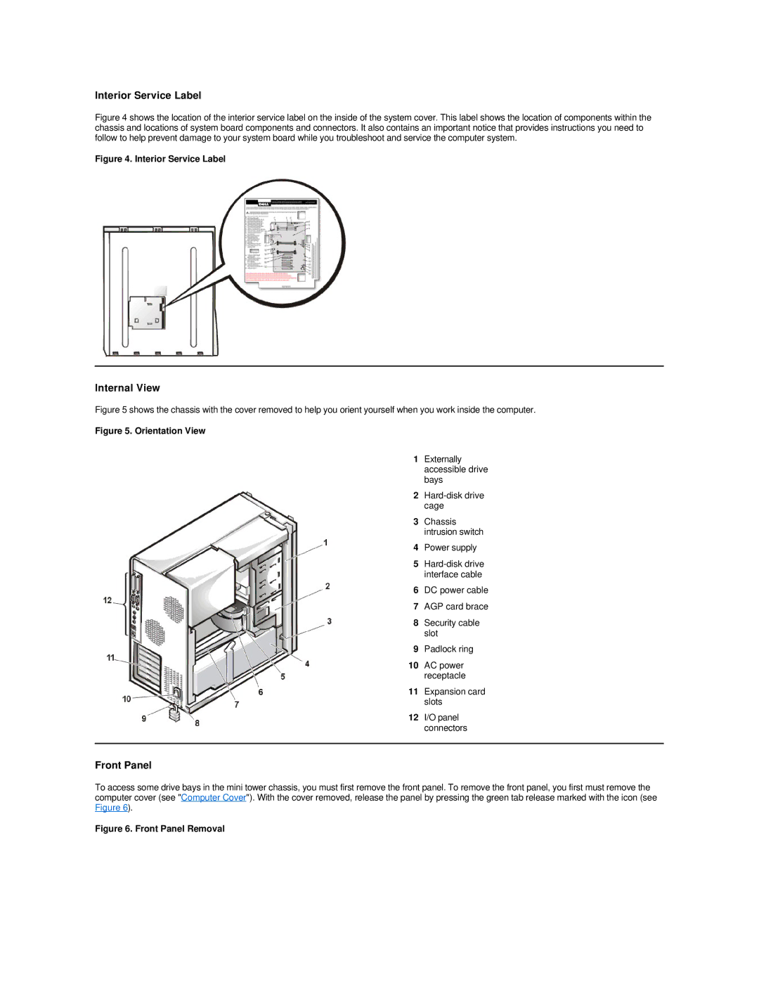 Dell 420 manual Front Panel, Orientation View 