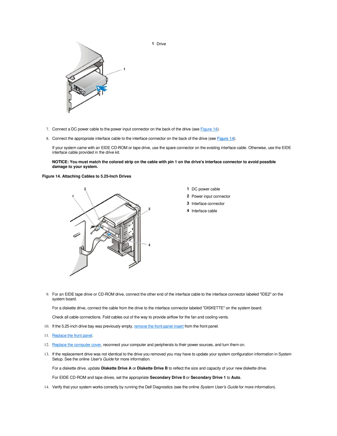 Dell 420 manual Attaching Cables to 5.25-Inch Drives 