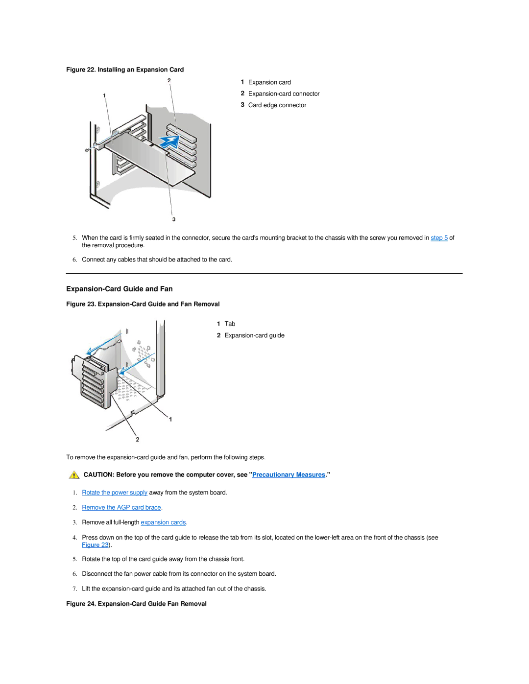 Dell 420 manual Expansion-Card Guide and Fan, Installing an Expansion Card 