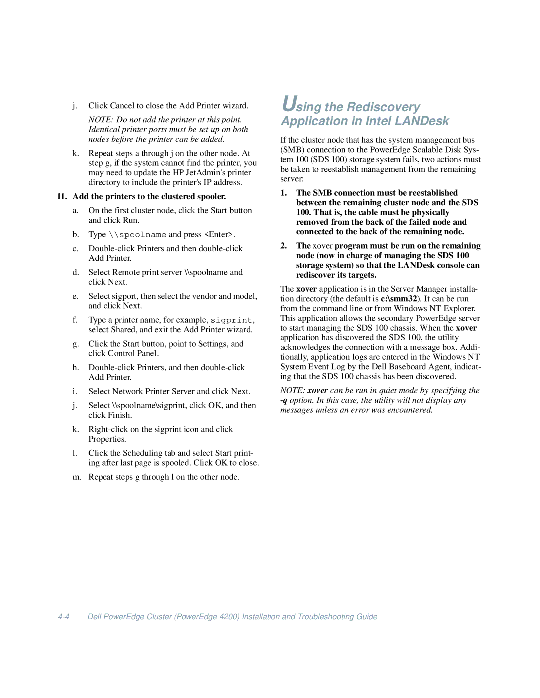 Dell 4200 manual Using the Rediscovery Application in Intel LANDesk 