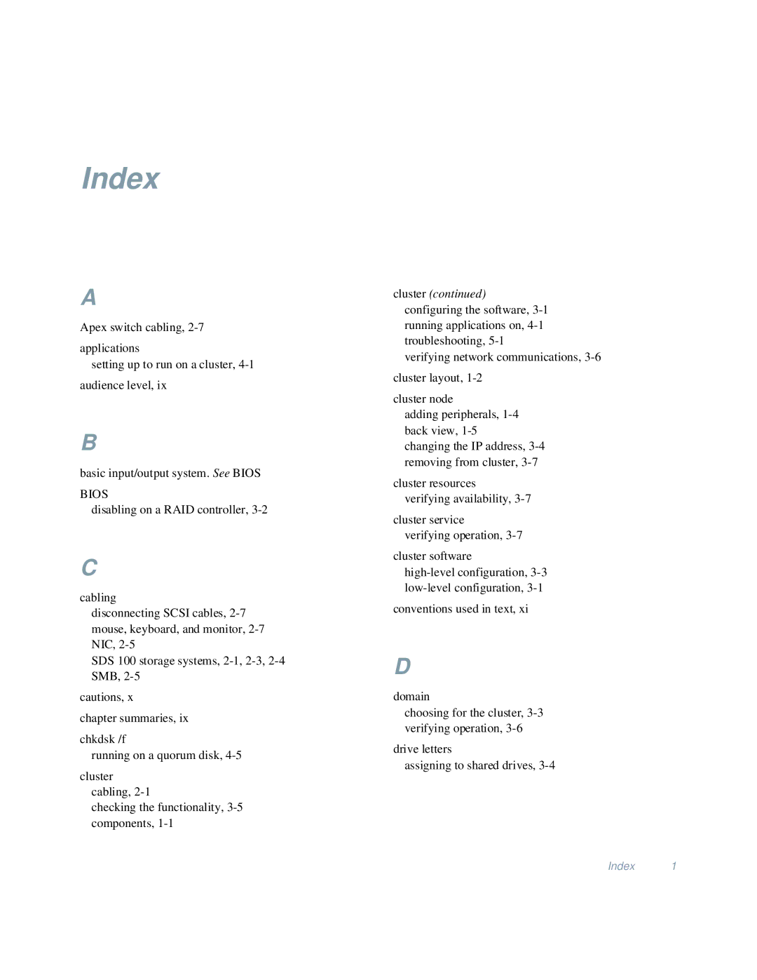 Dell 4200 manual Index, Bios 