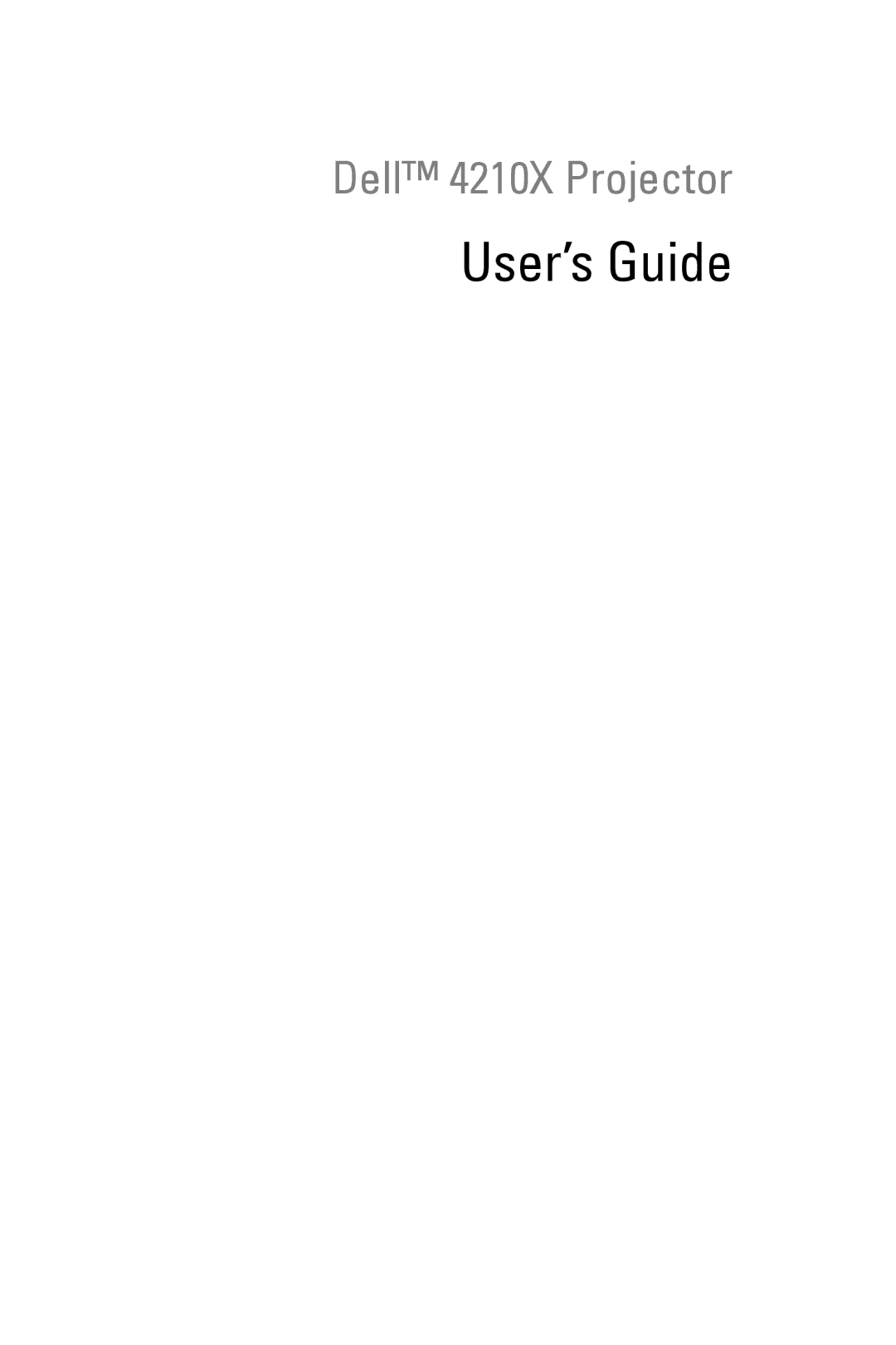 Dell 4210X manual User’s Guide 