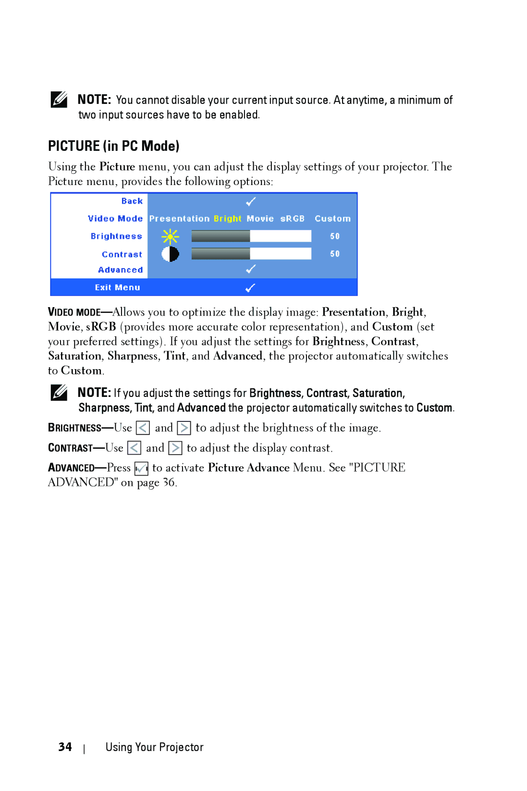 Dell 4210X manual Picture in PC Mode 