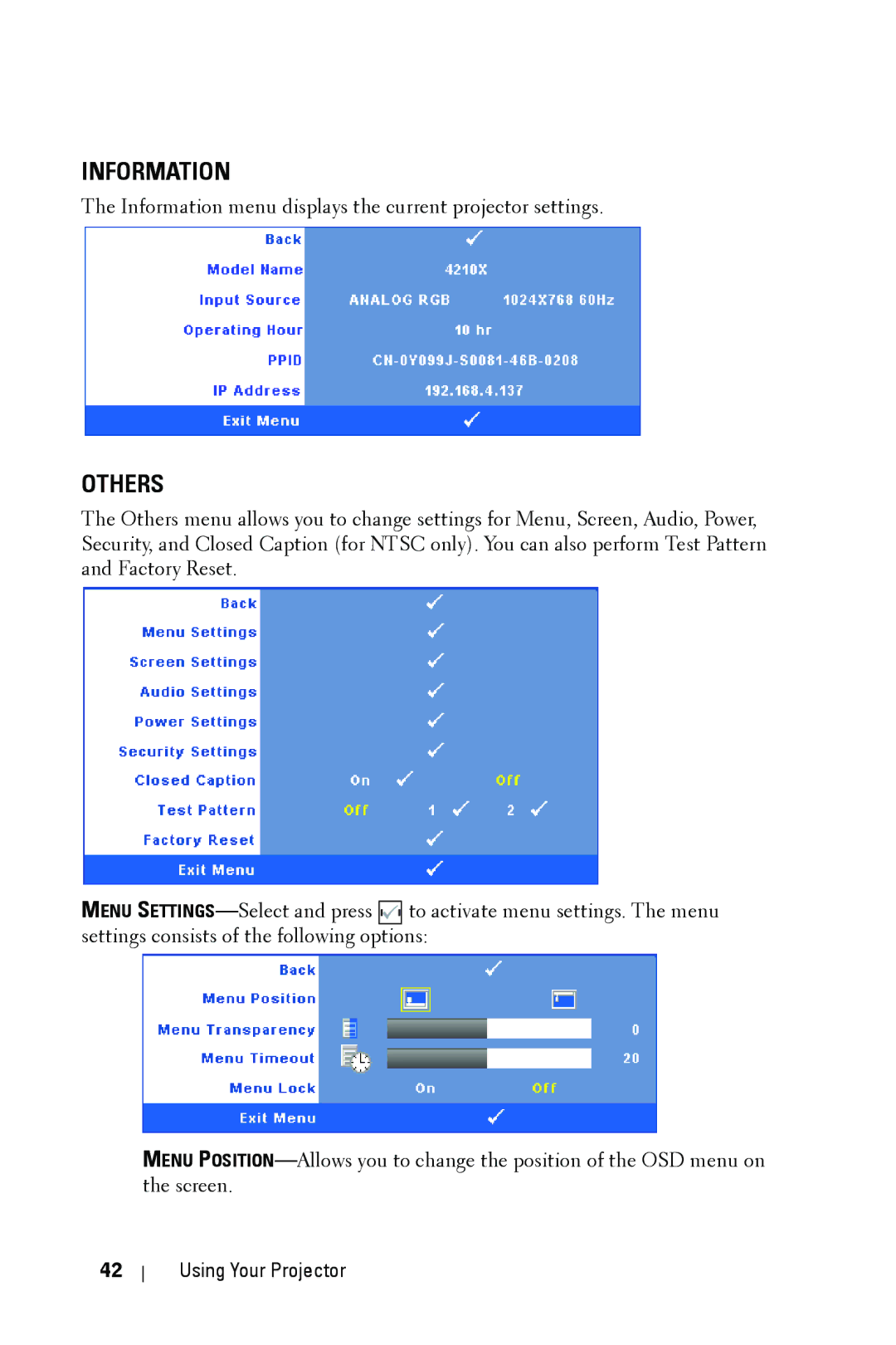 Dell 4210X manual Information 