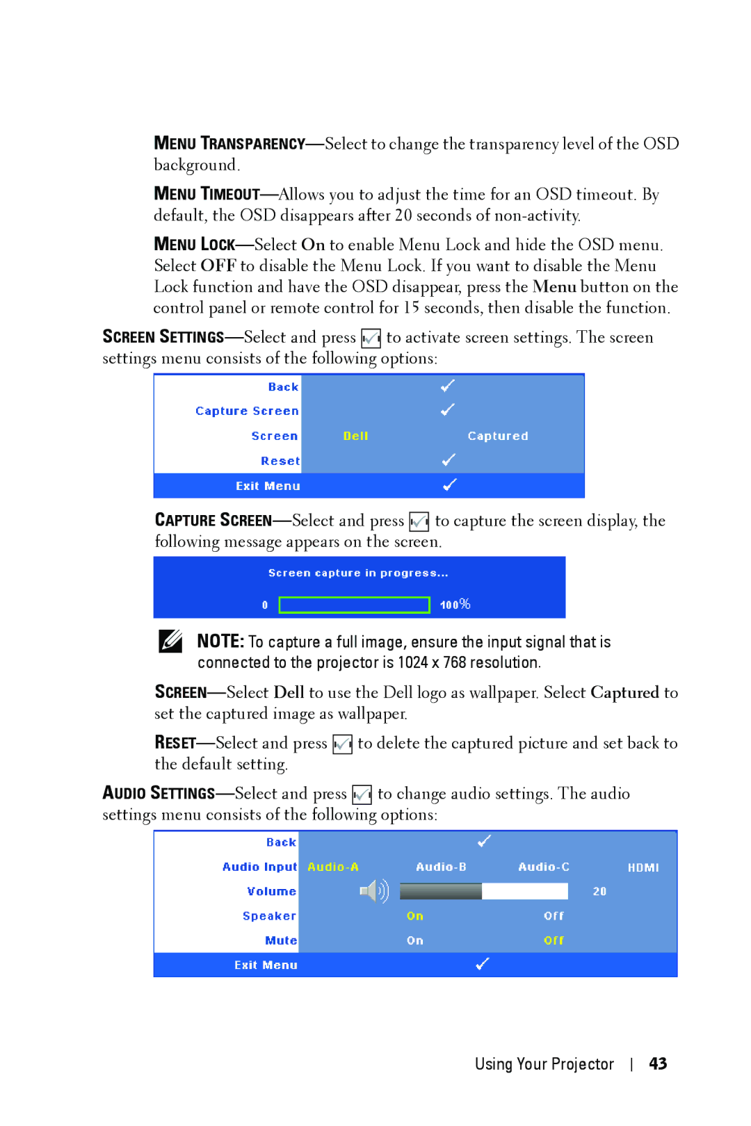 Dell 4210X manual Using Your Projector 