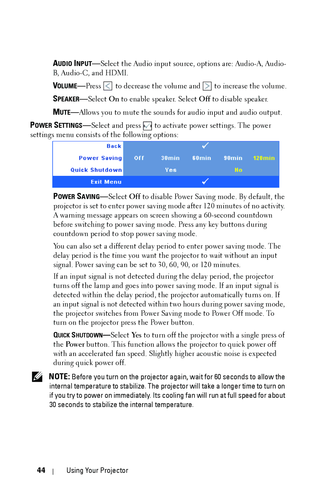 Dell 4210X manual Using Your Projector 