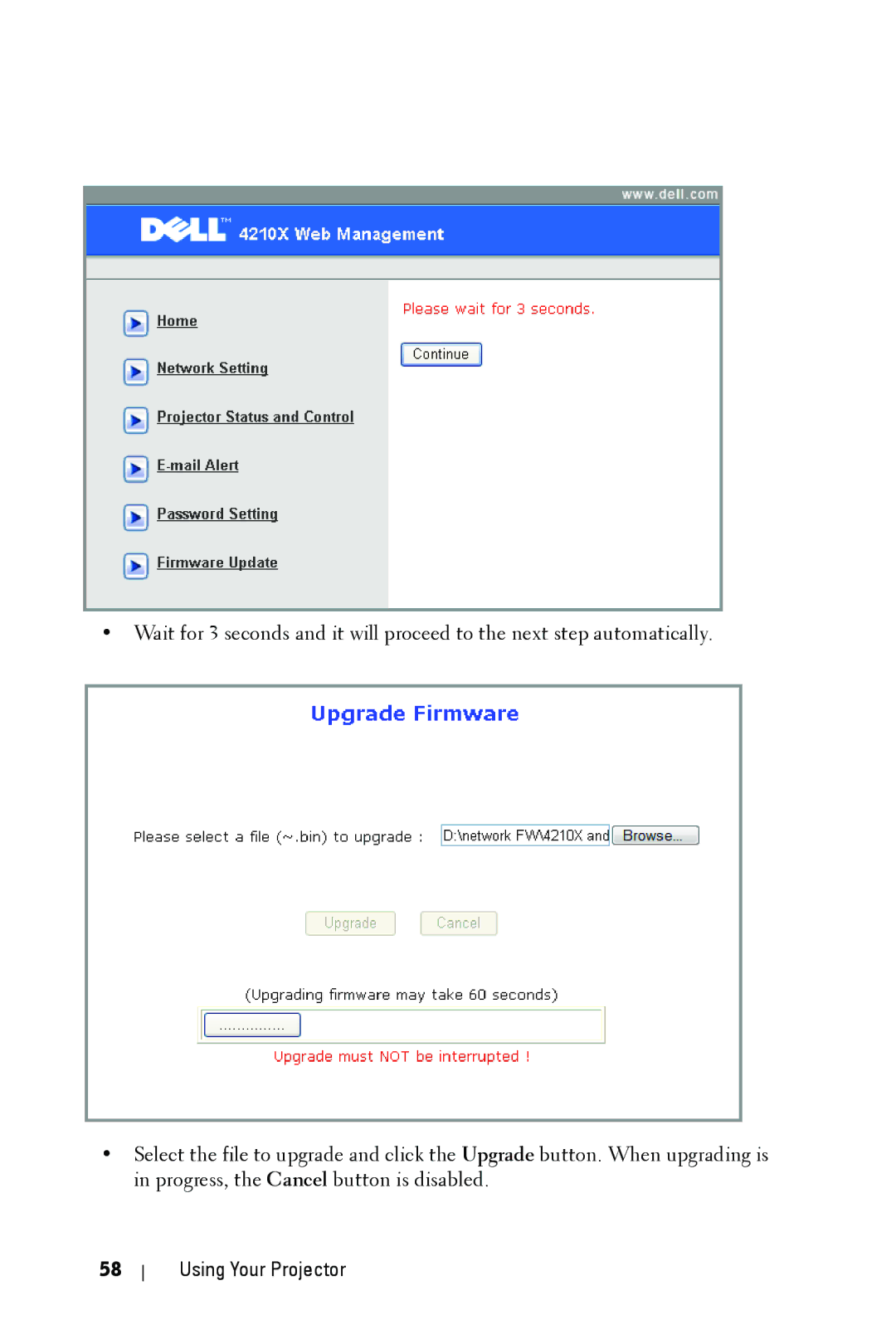 Dell 4210X manual Using Your Projector 