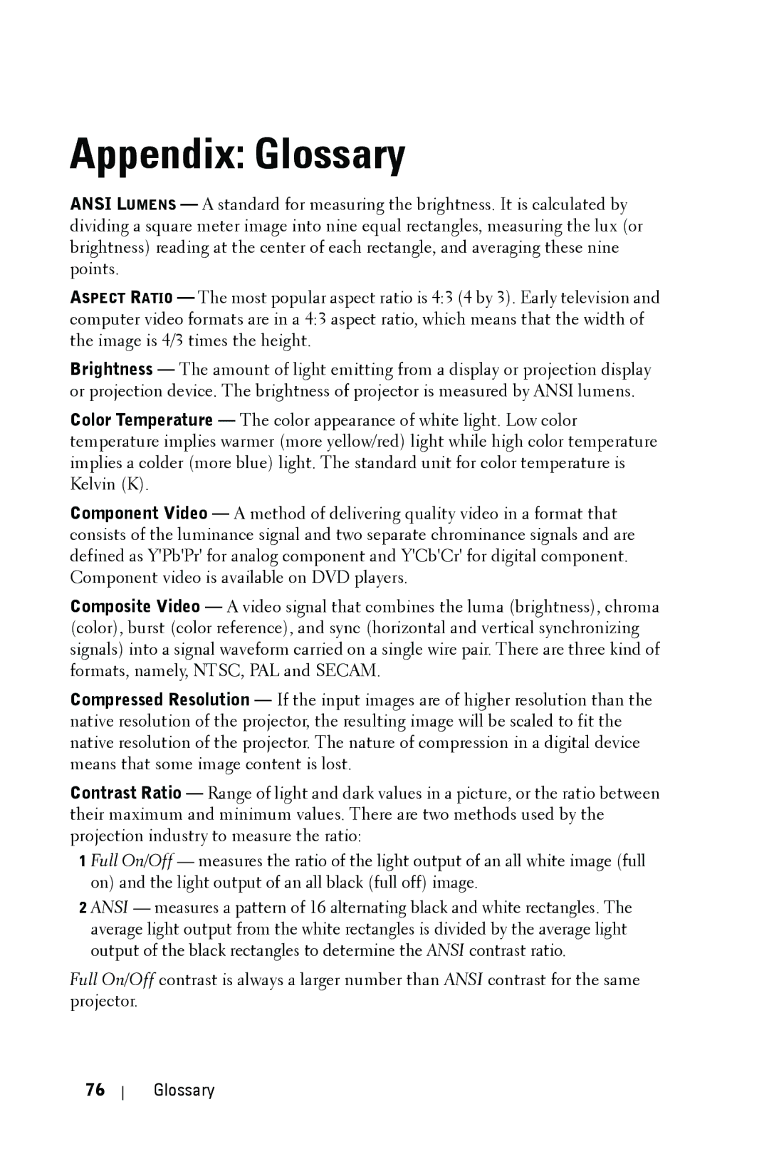 Dell 4210X manual Appendix Glossary 