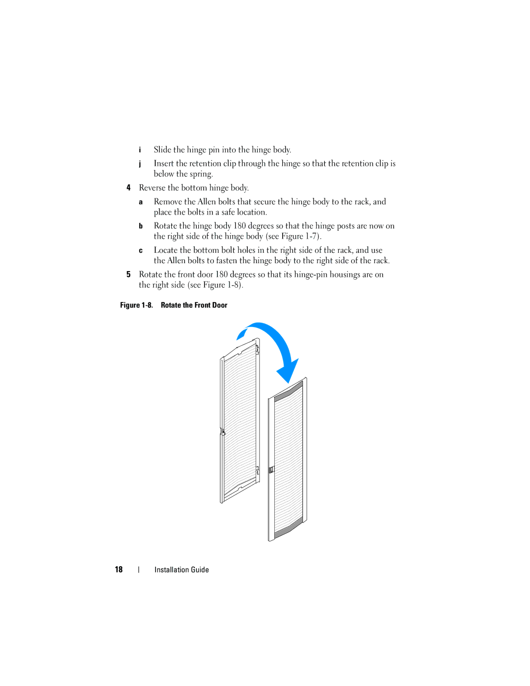 Dell 4220 manual Rotate the Front Door Installation Guide 