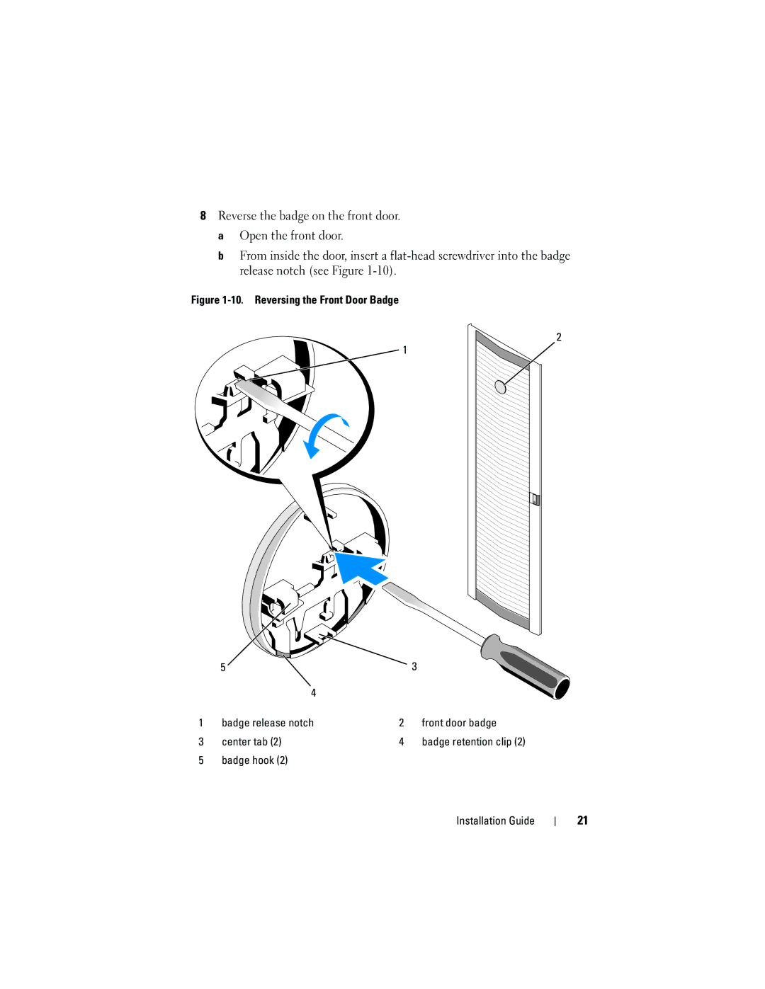 Dell 4220 manual Badge hook Installation Guide 