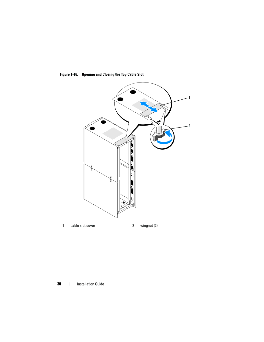 Dell 4220 manual Opening and Closing the Top Cable Slot Cable slot cover 