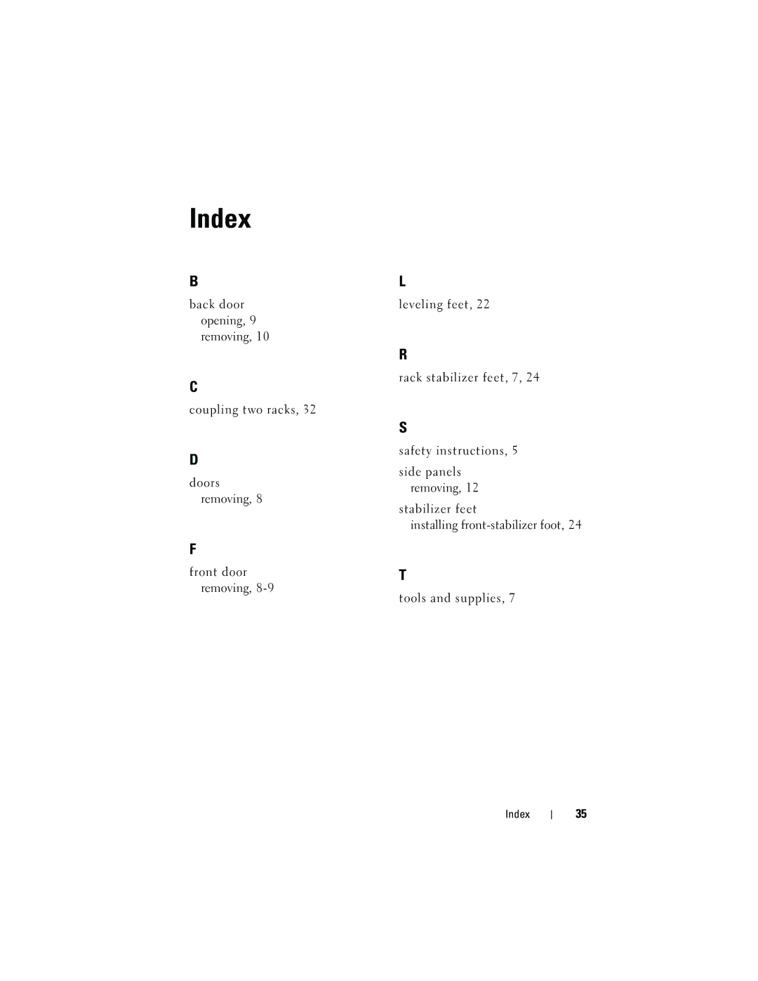 Dell 4220 manual Index 