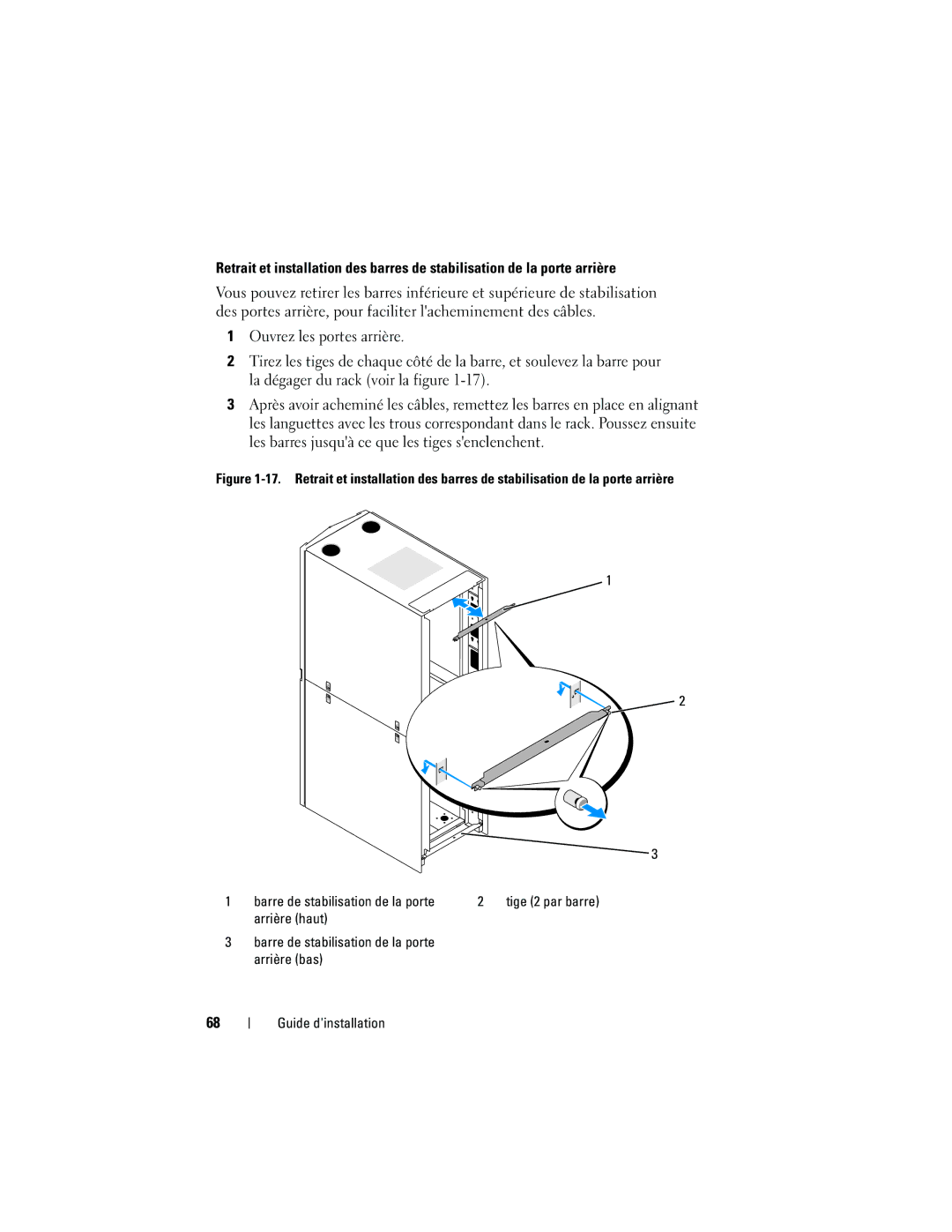 Dell 4220 manual Barre de stabilisation de la porte 