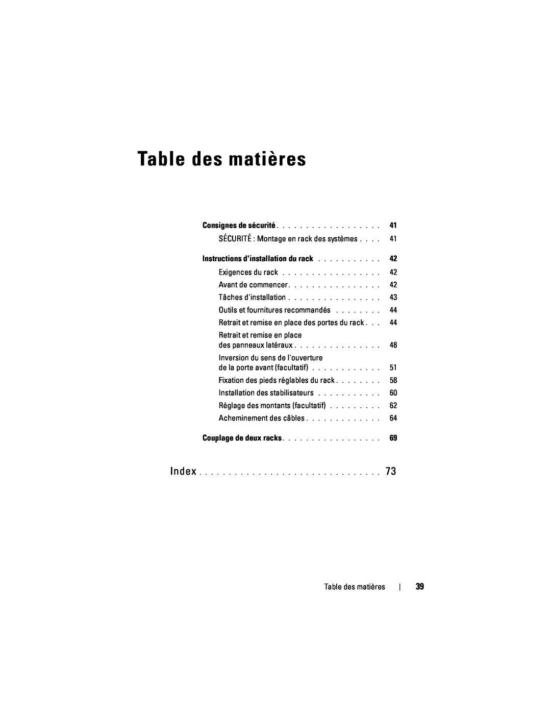 Dell 4220 manual Table des matières 
