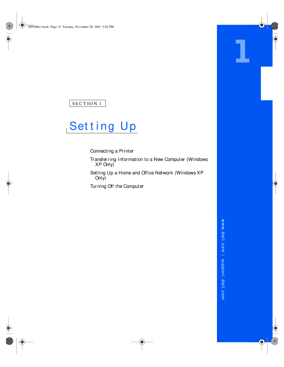 Dell 4300 manual Setting Up 