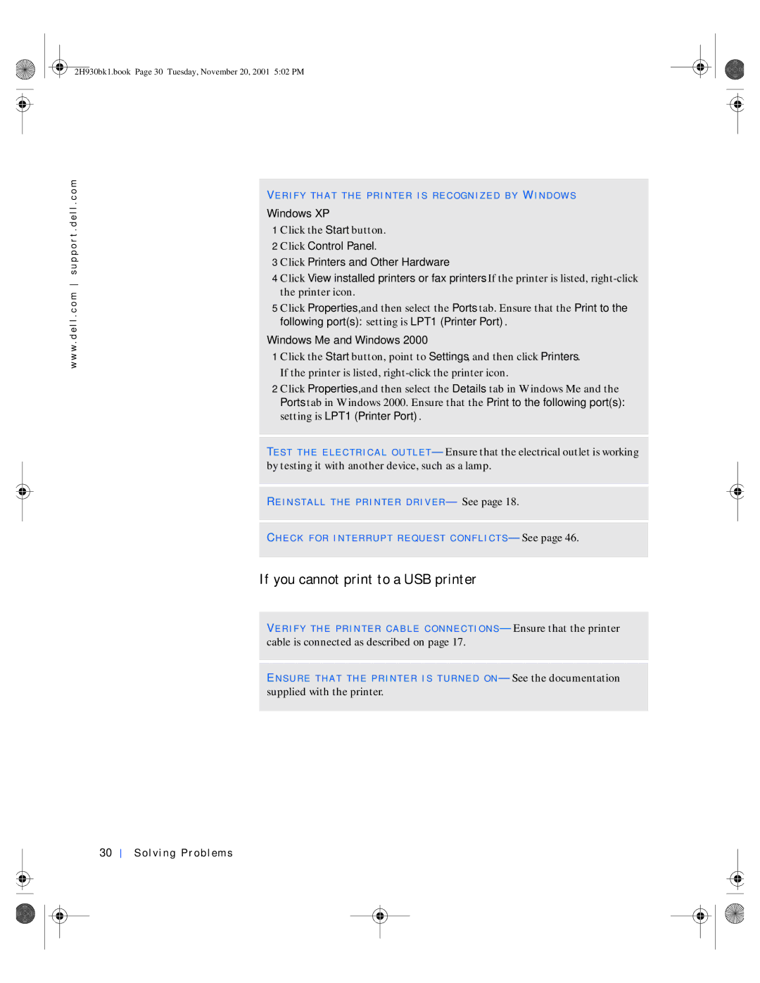 Dell 4300 manual If you cannot print to a USB printer 