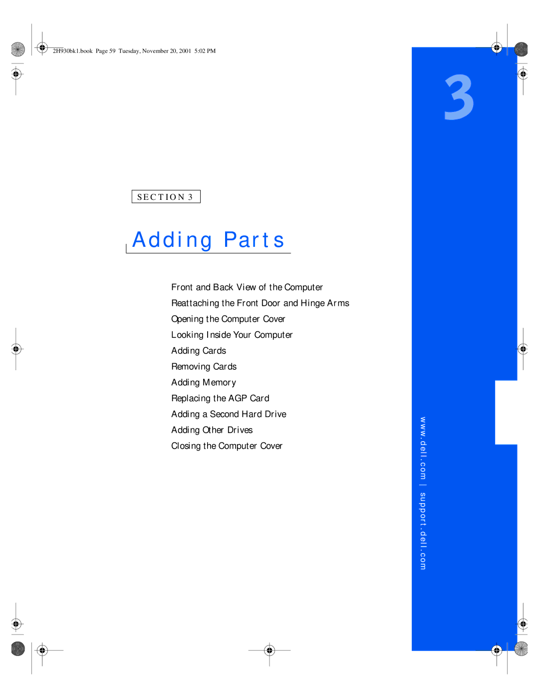 Dell 4300 manual Adding Parts 