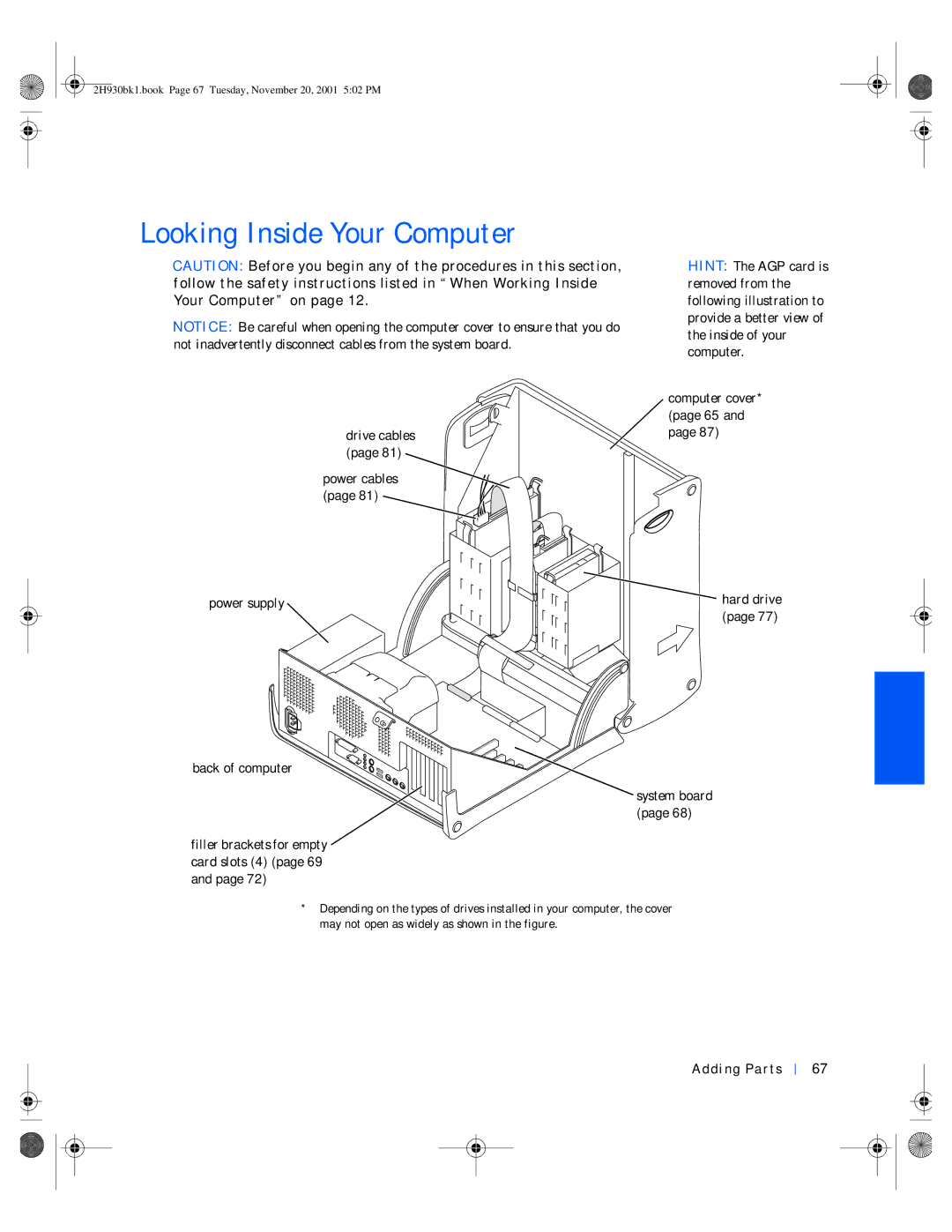 Dell 4300 manual Looking Inside Your Computer 